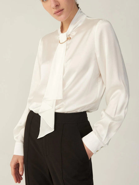 Classic Gorgeous Silk Shirt Long Sleeves Collared Silk Blouse For Wome Dianasilk 0584