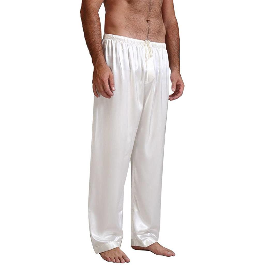 Men's Silk Lounge Pants, Silk Pajama Pants –