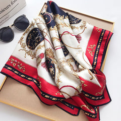 35''X35'' Luxury Floral Printed Silk Square Scarf