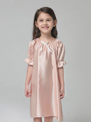 Chemise de nuit princesse en soie à manches courtes pour bébés filles