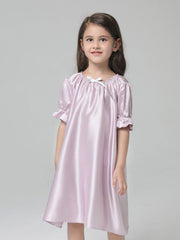 Chemise de nuit princesse en soie à manches courtes pour bébés filles