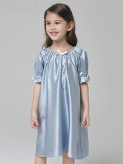 Chemise de nuit princesse en soie à manches courtes pour bébés filles