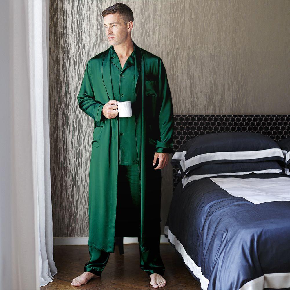 100% Men's Silk Robe Luxury Long Silk Bathrobe Pure Male Silk Robes –  DIANASILK