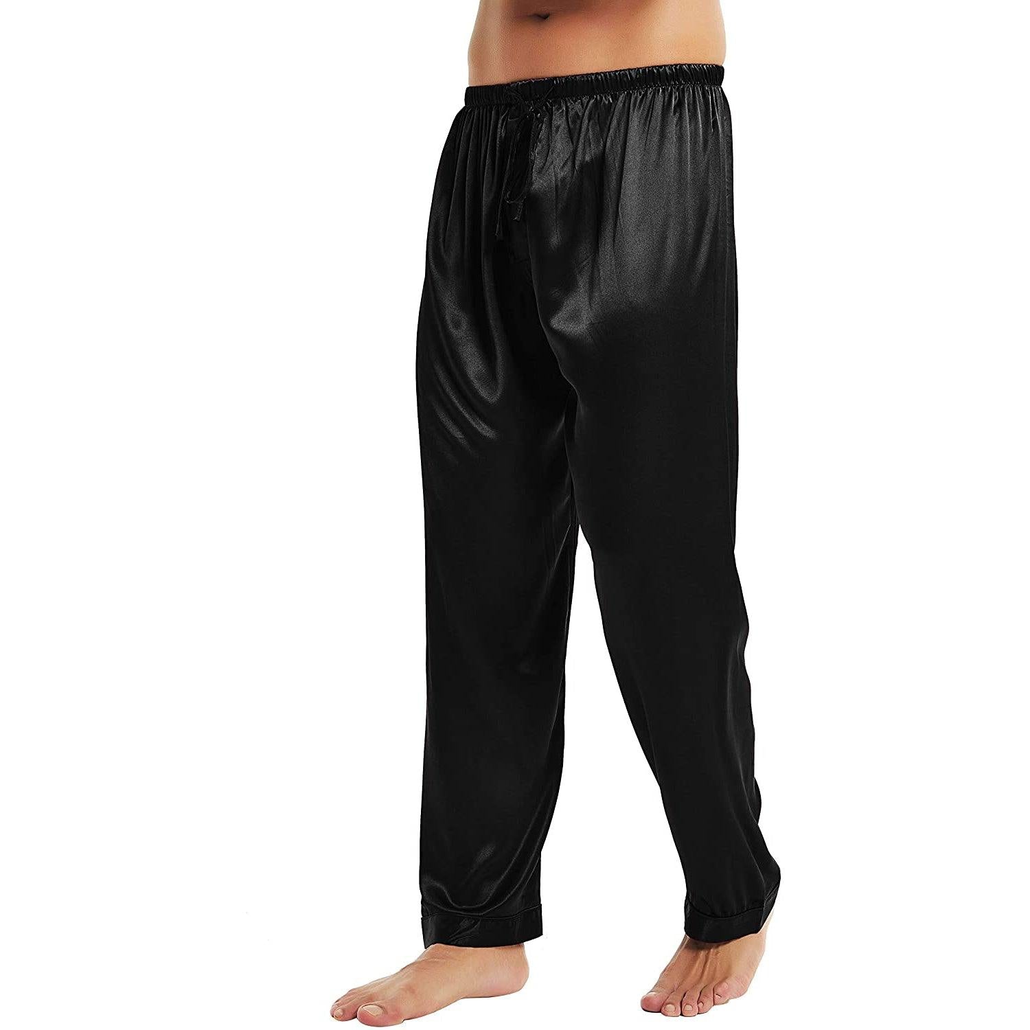100% silk long sleeve pajamas for men silk underwear Long trousers naked  feeling