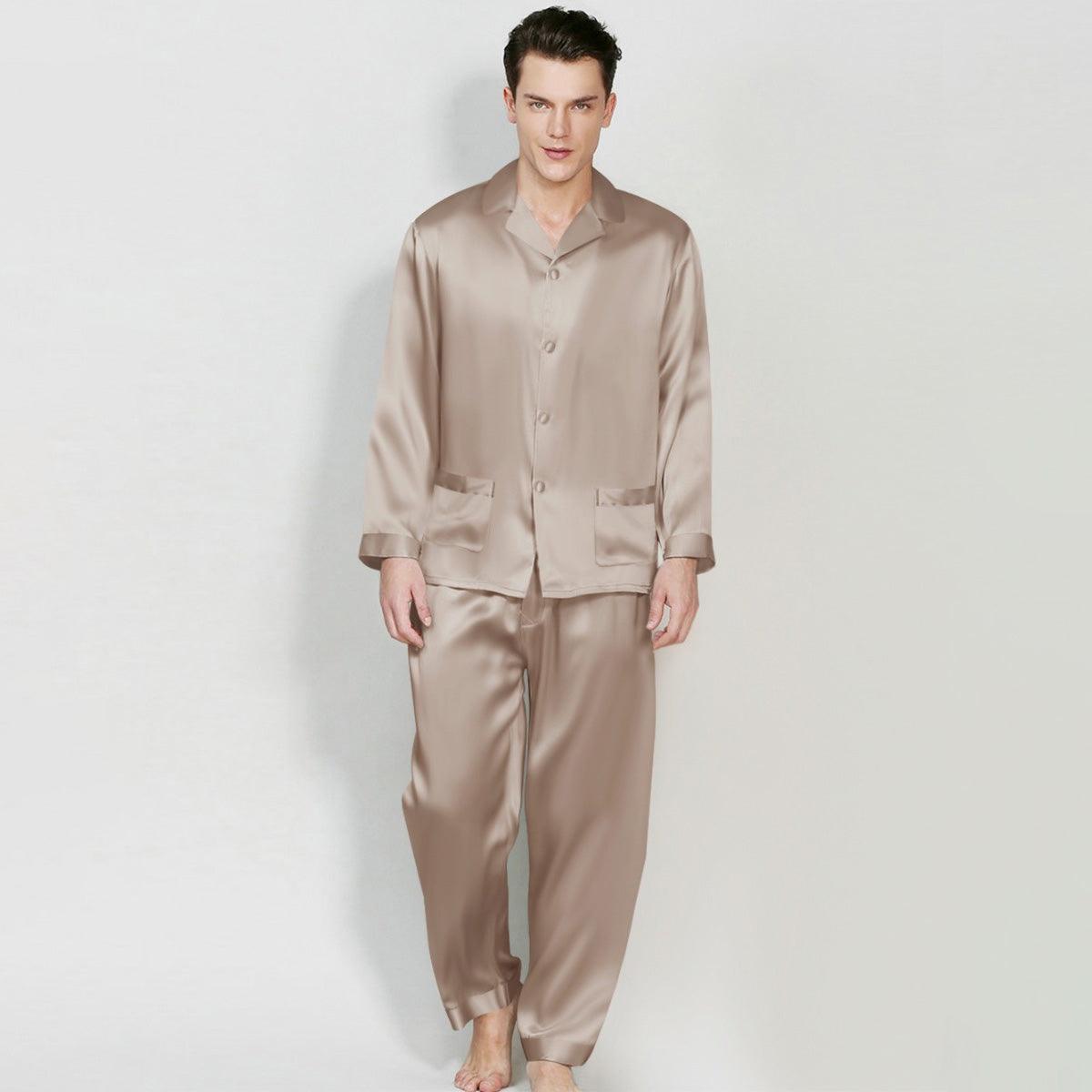 Silk Pajama Set for Men Classic 100% Mulberry Luxury Men Silk