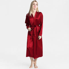 Silk Robe for Women 100% Mulberry Silk 22 Momme Luxurious Long Self-tie Belt Silk Robes - DIANASILK