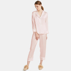 Women Silk Pajamas Long Sleeve Two-piece Sleepwear Pure Silk Pajama Set - DIANASILK