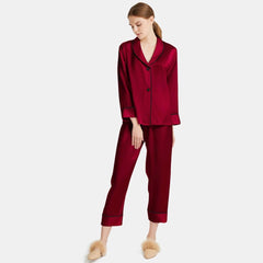 Women Silk Pajamas Long Sleeve Two-piece Sleepwear Pure Silk Pajama Set - DIANASILK