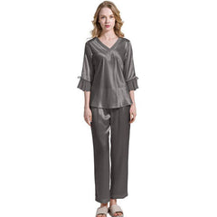 Women's 100% Silk Pajama Set Luxury Half-sleeved Silk Pajama Set For Women - DIANASILK